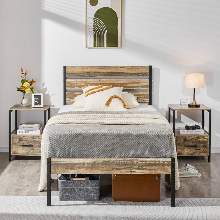 Trent Austin Design® Huntingdon 3 Piece Slate Bedroom Set Wood Platform Bed And Night Set Wayfair